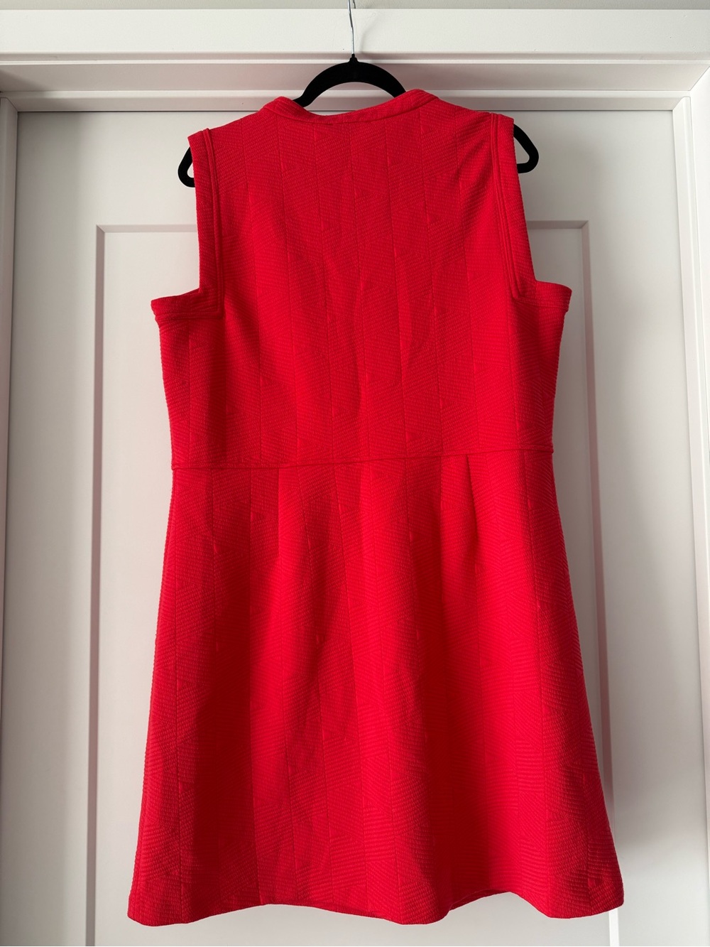 Tommy Hilfiger Sleeveless Split Neck Jacquard Knit Dress Sz 14 Color Guava - Picture 4 of 14